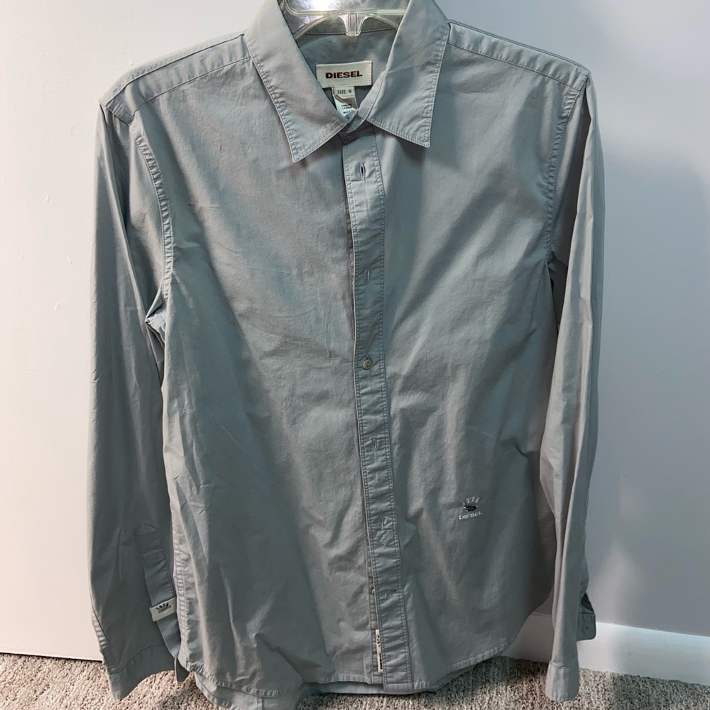 Men’s Grey Diesel Long sleeve Button Down
